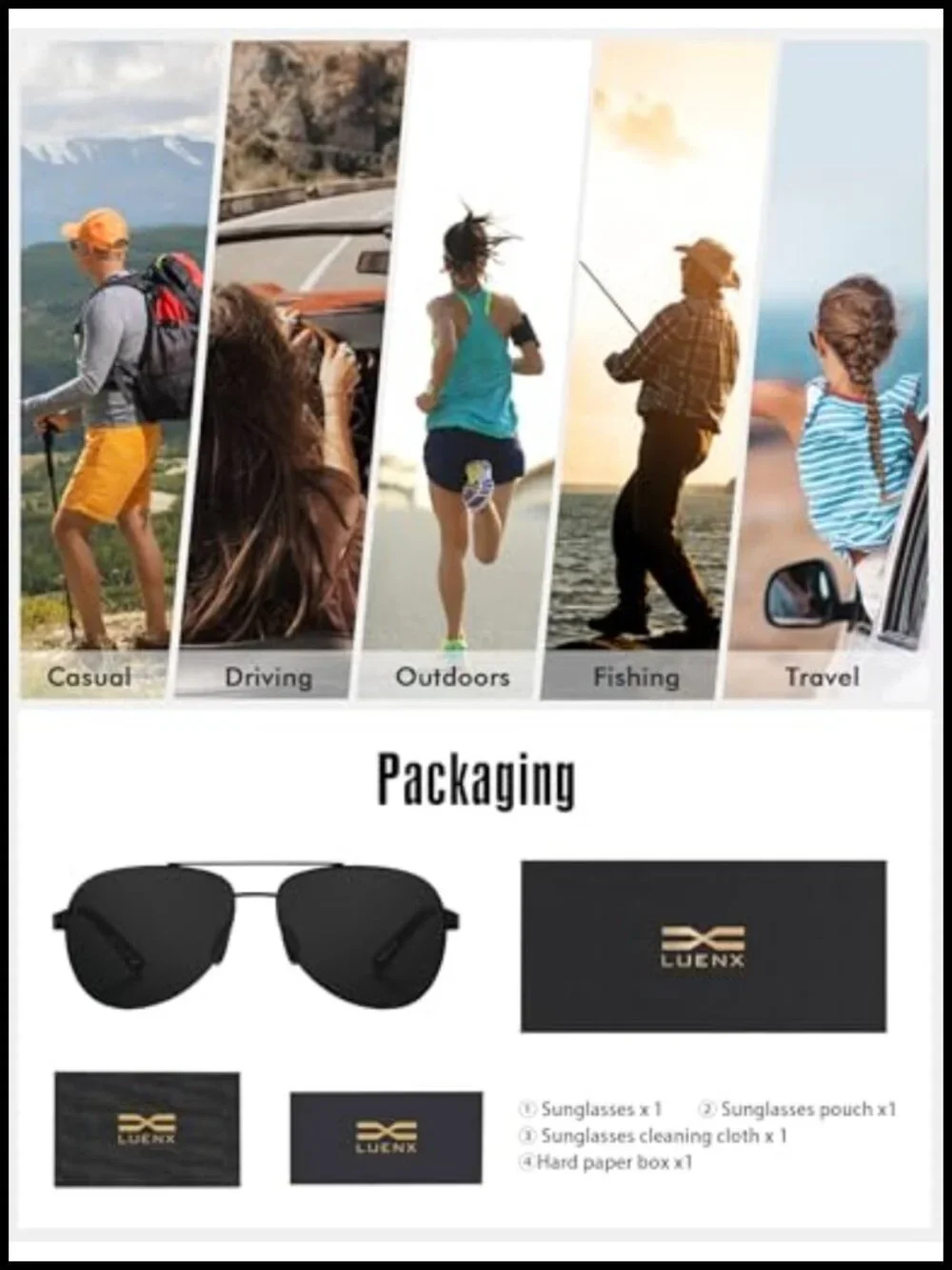 Polarized Aviator Sunglasses UV400 Protection Driving Outdoor